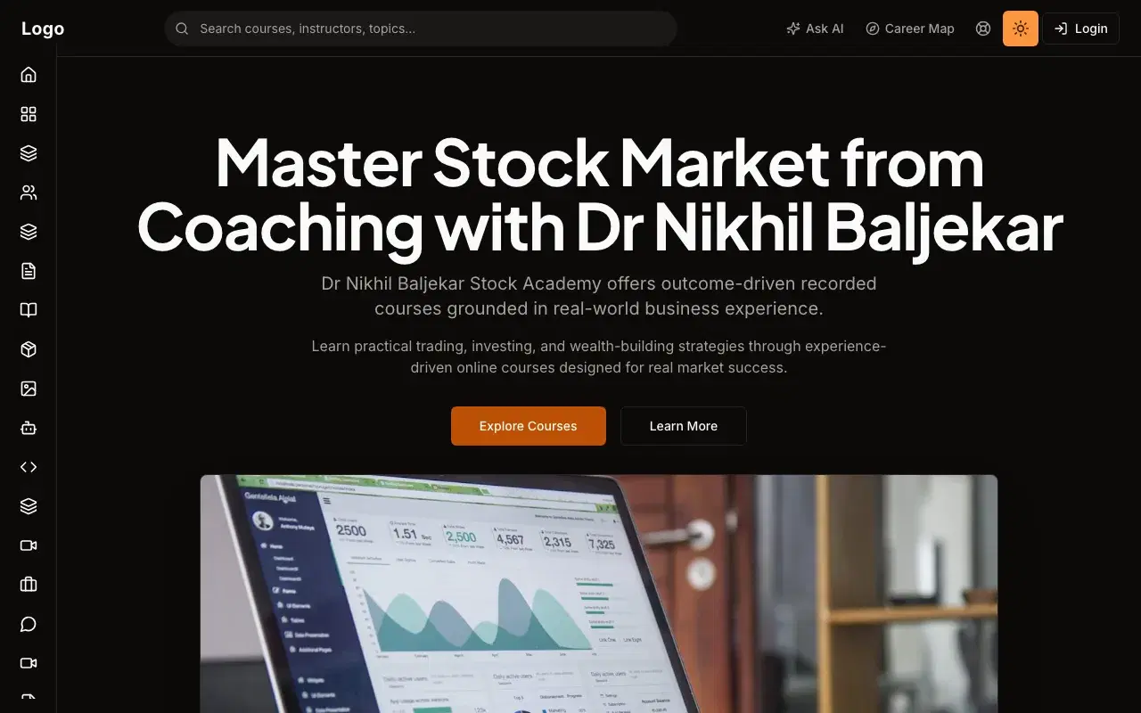 Dr Nikhil Baljekar Stock Academy, a live academy running on Euron Systems