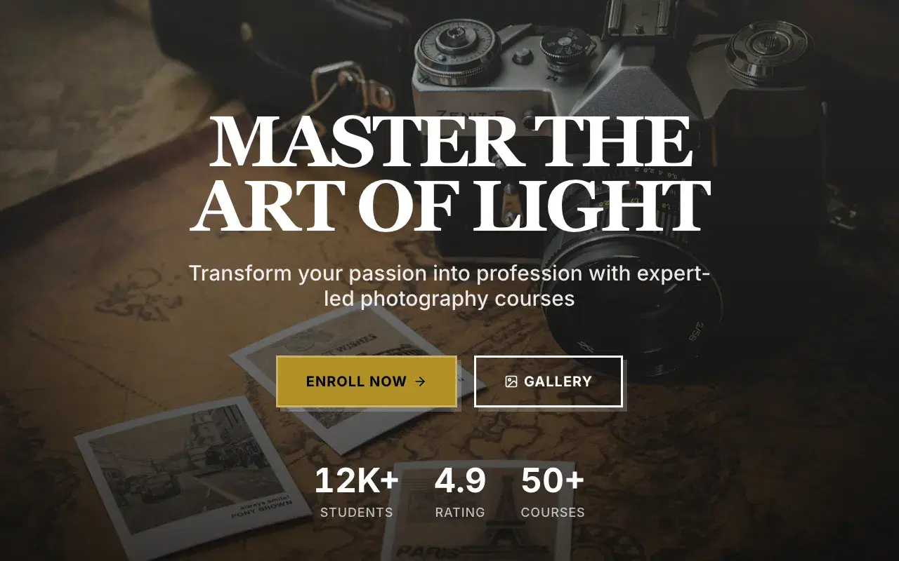 Photography template preview