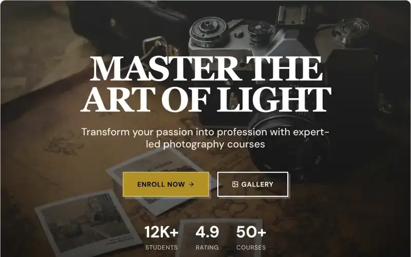 Photography template preview