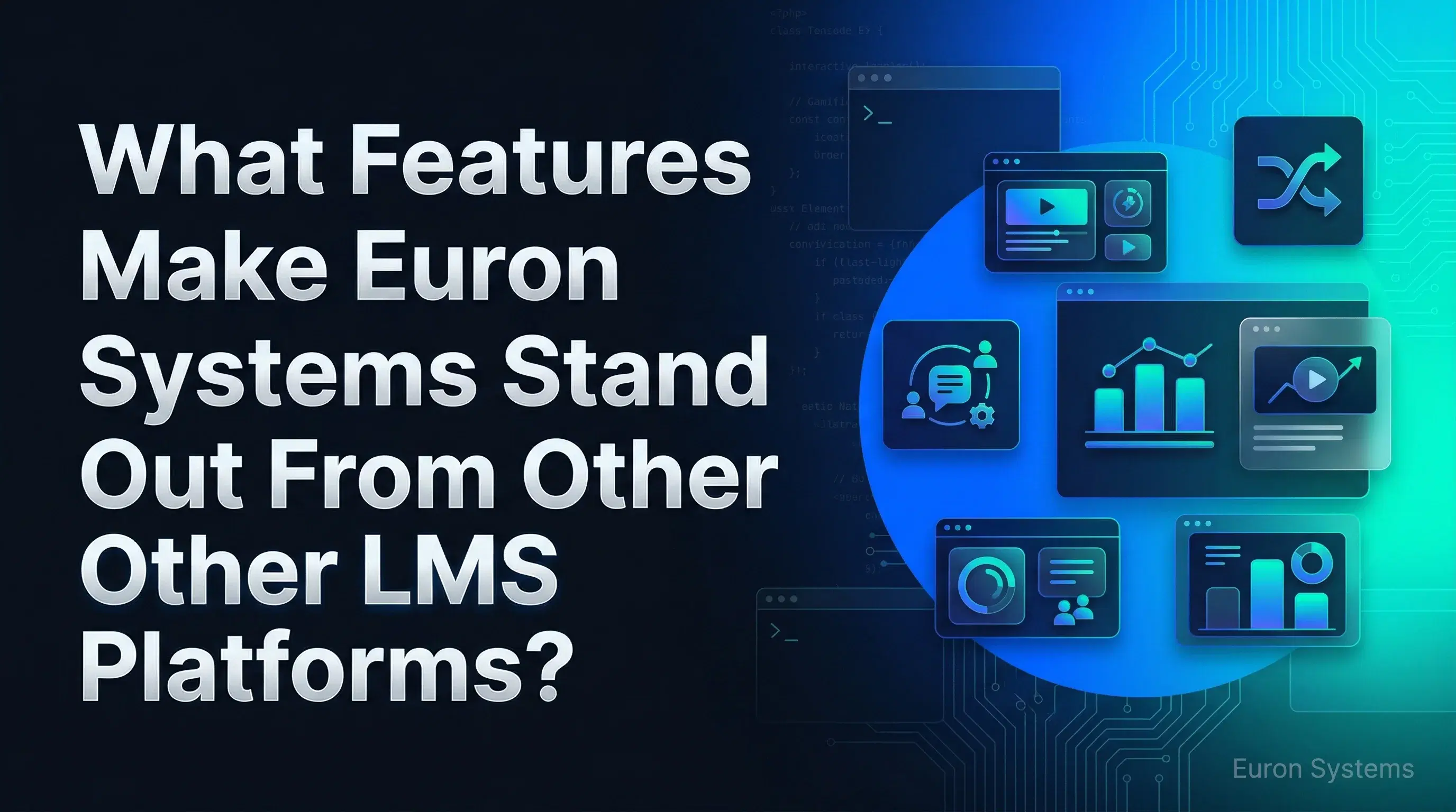Euron Systems LMS features dashboard with analytics AI and course tools
