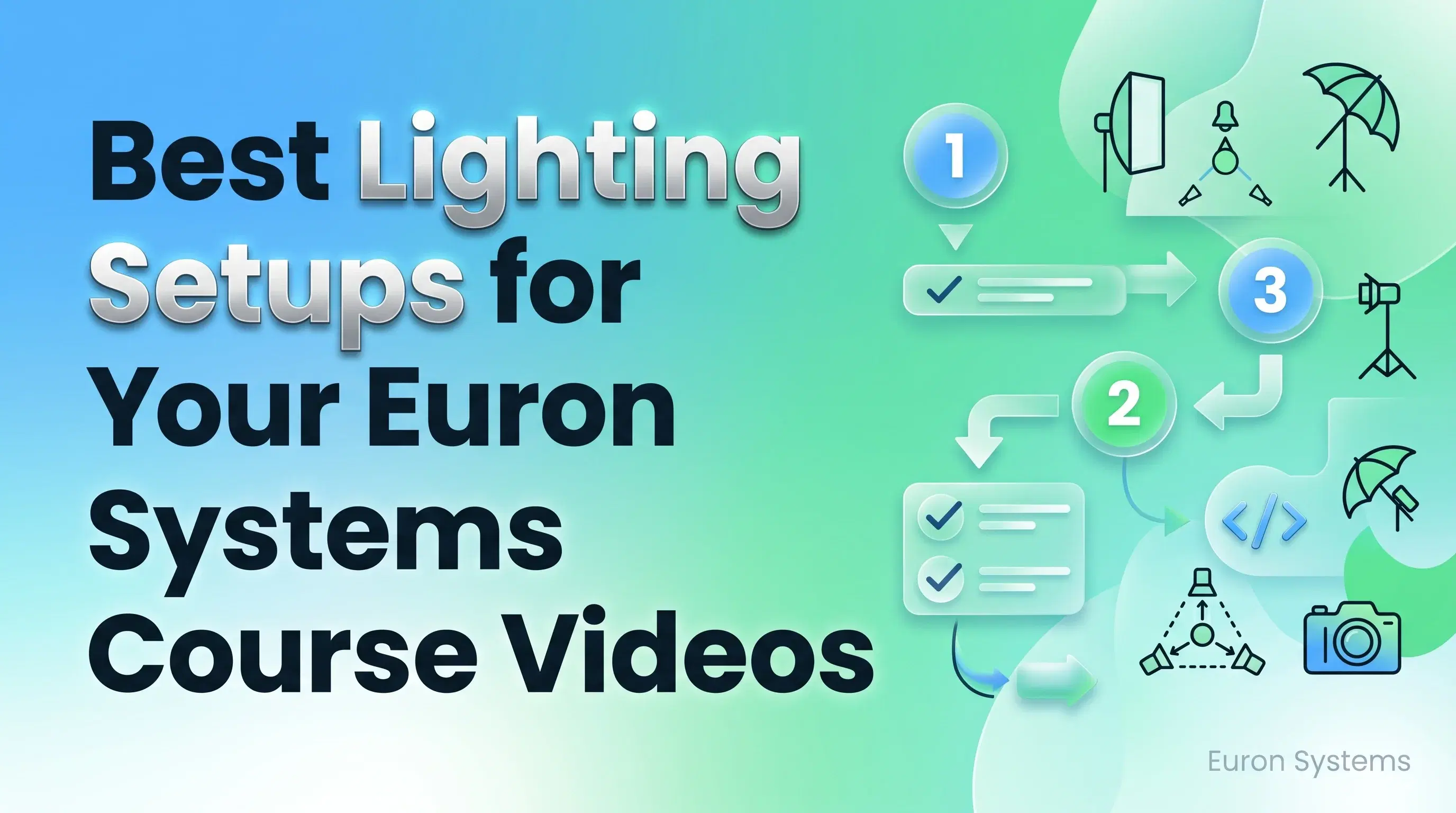 lighting setup for recording online course videos with ring light and softbox for professional quality