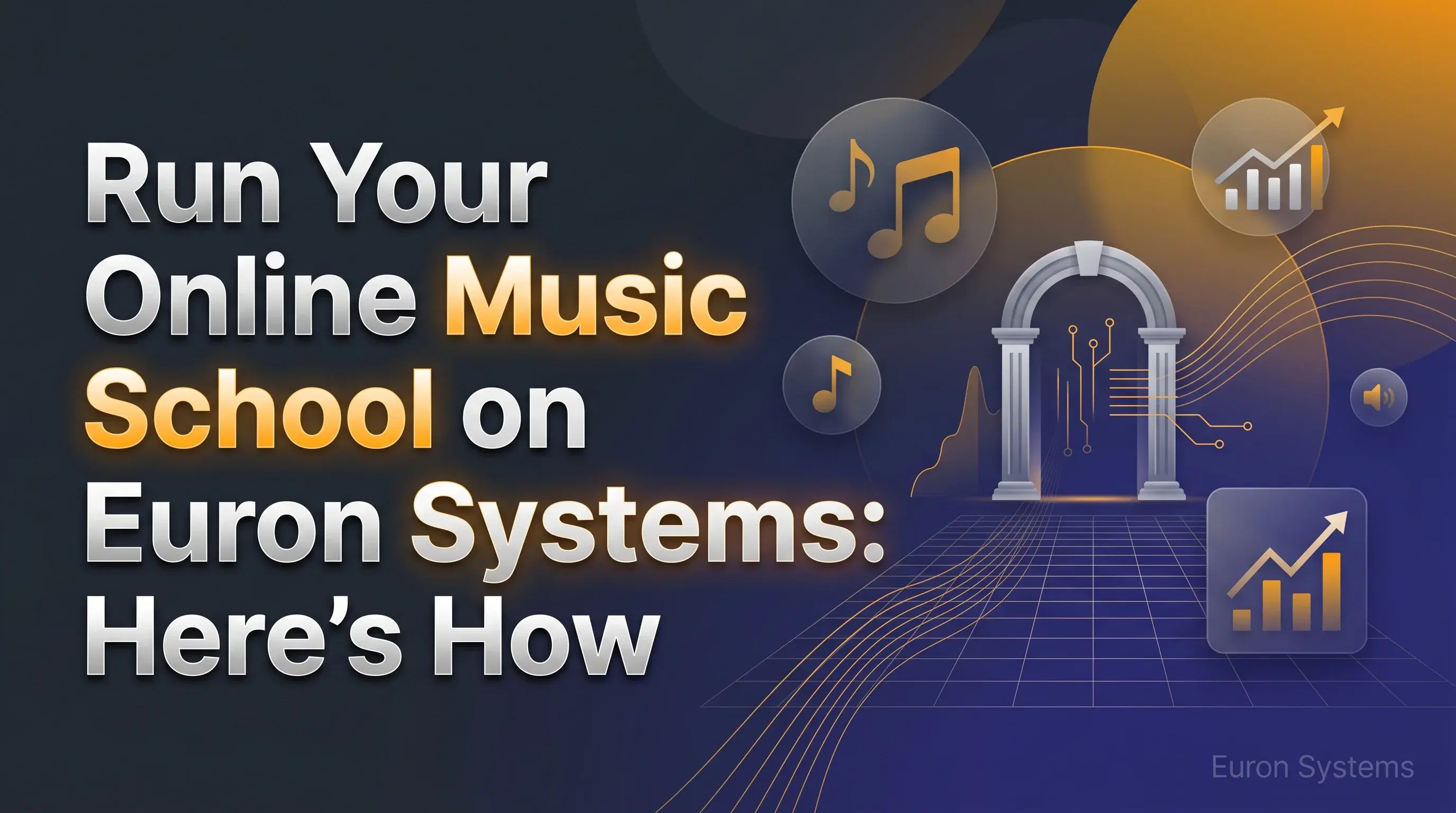 music teacher running online music school and teaching students using Euron Systems platform
