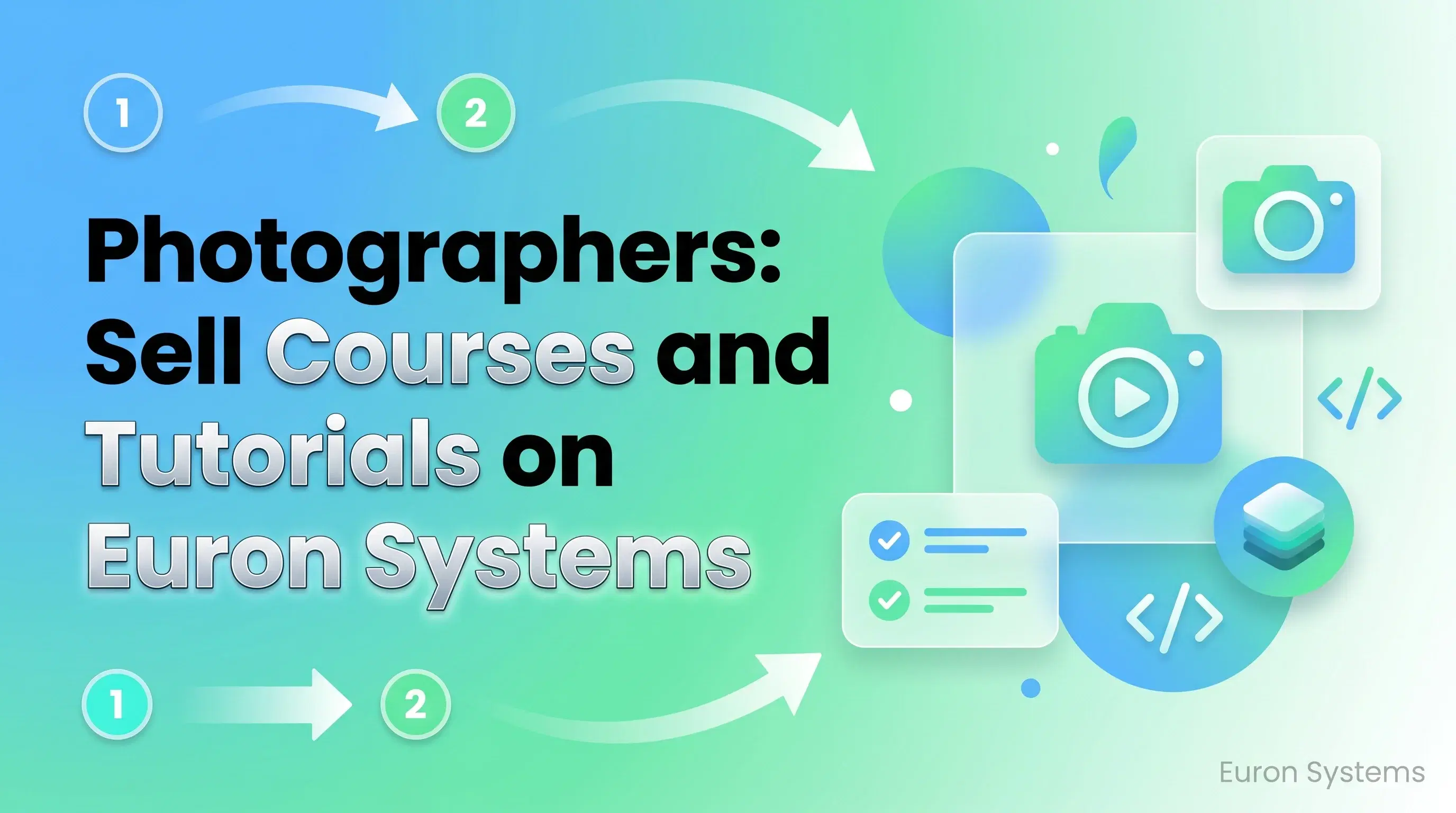 photographer creating and selling online tutorials using Euron Systems platform to monetize skills