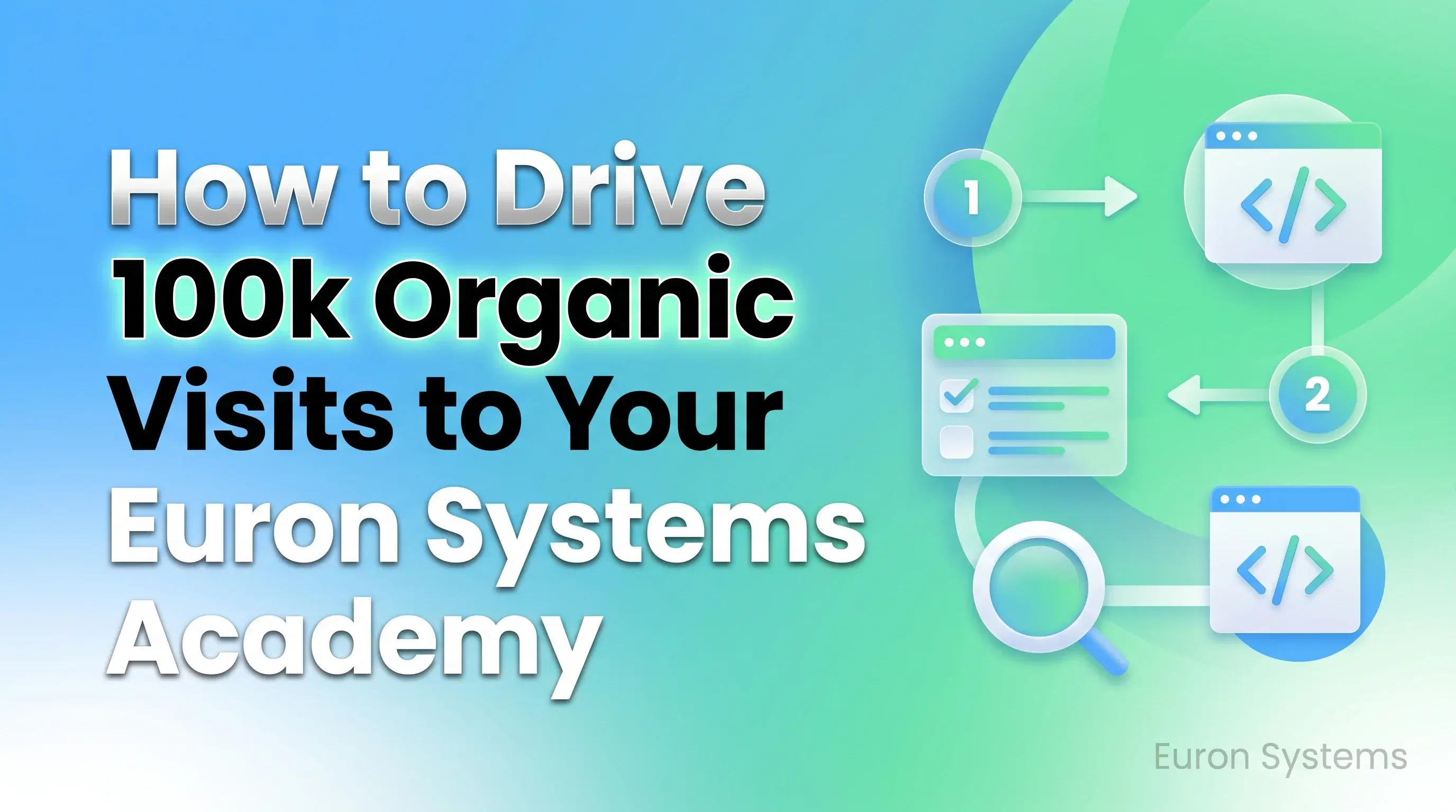 organic traffic growth strategy for Euron Systems academy reaching 100k visitors through SEO and content marketing