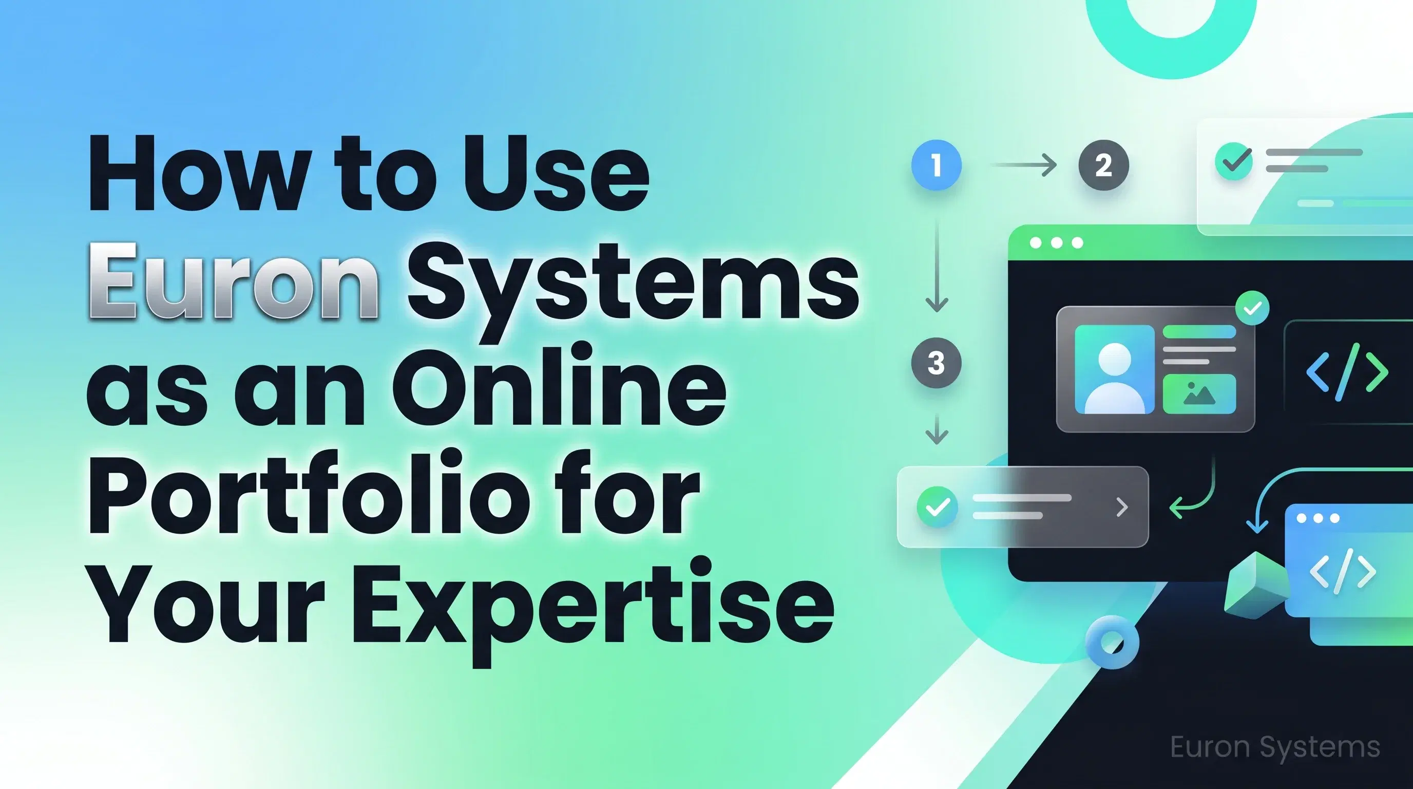 online portfolio built on Euron Systems showcasing expertise courses and professional work