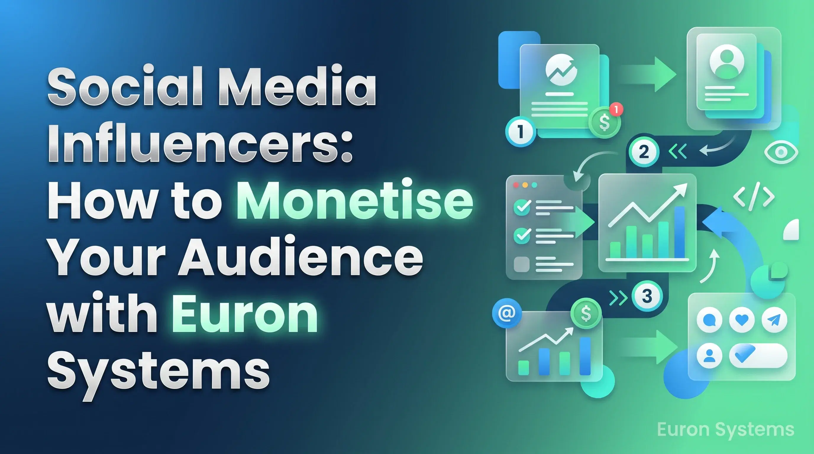 social media influencer monetizing audience using Euron Systems through courses and online academy